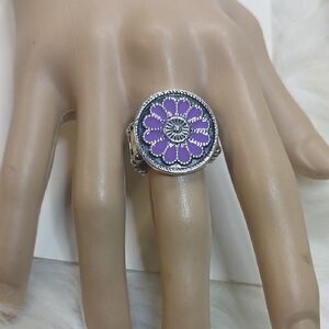 Paparazzi Purple Blossom Silver Ring Strech